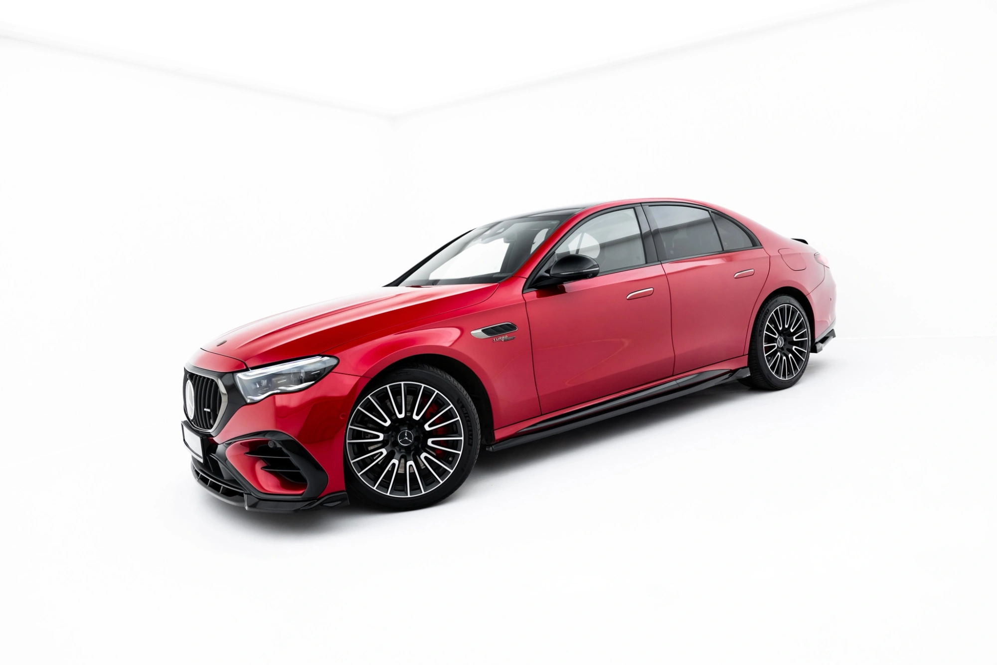 Voorspoiler Mercedes-AMG E53 Sedan / Estate W214 Maxton Glans Zwart
