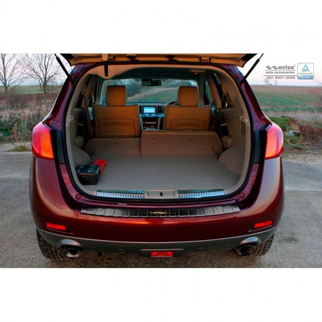 Achterbumperprotector Nissan Murano 'Ribs' Zwart RVS