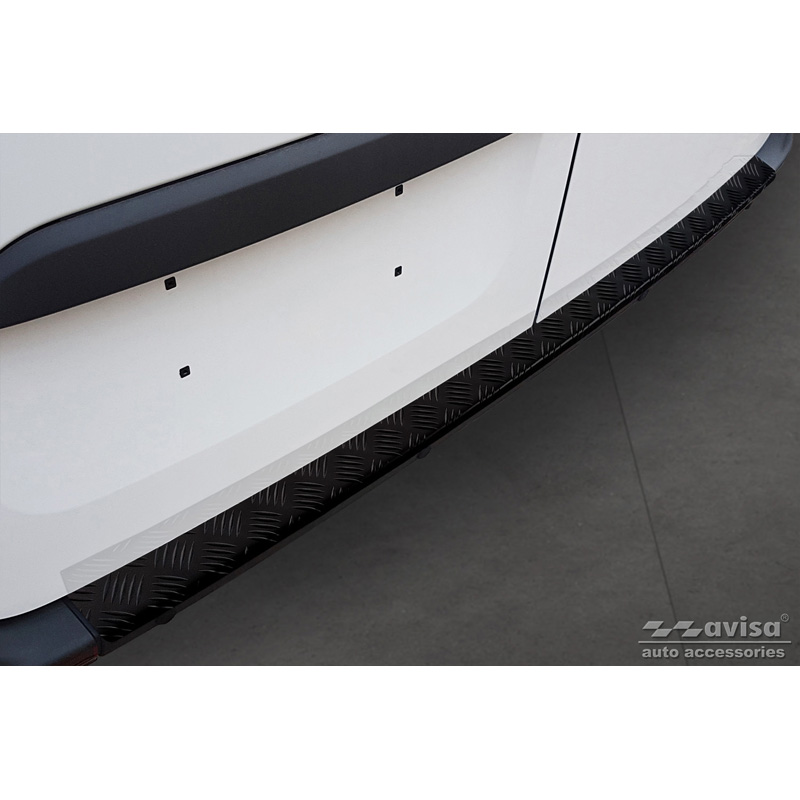 Matzwart Aluminium Achterbumperprotector  Mercedes Sprinter III 2018- 'Riffled plate'