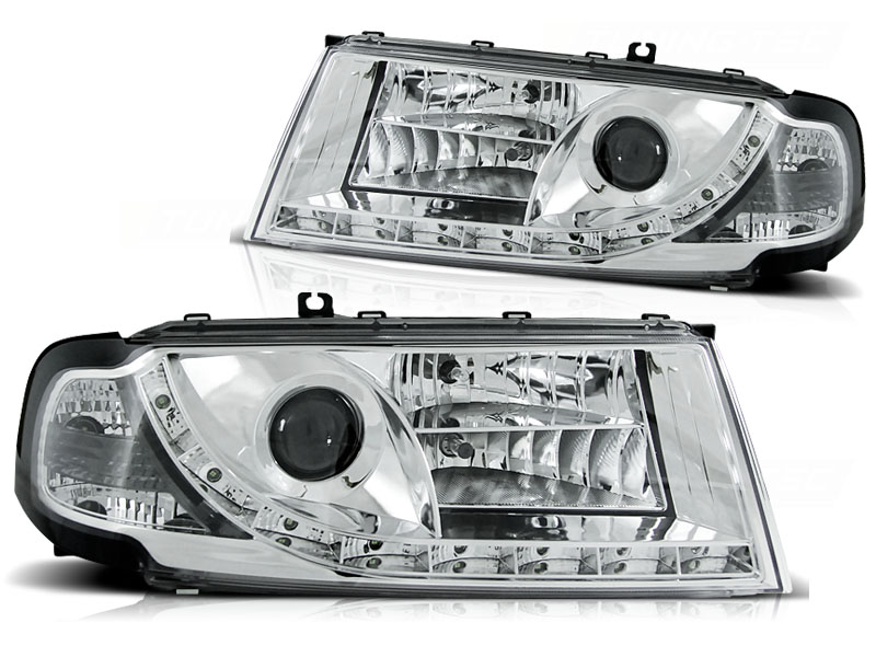 Koplampen Skoda Octavia 01-04 DRL look Devil Eyes chroom