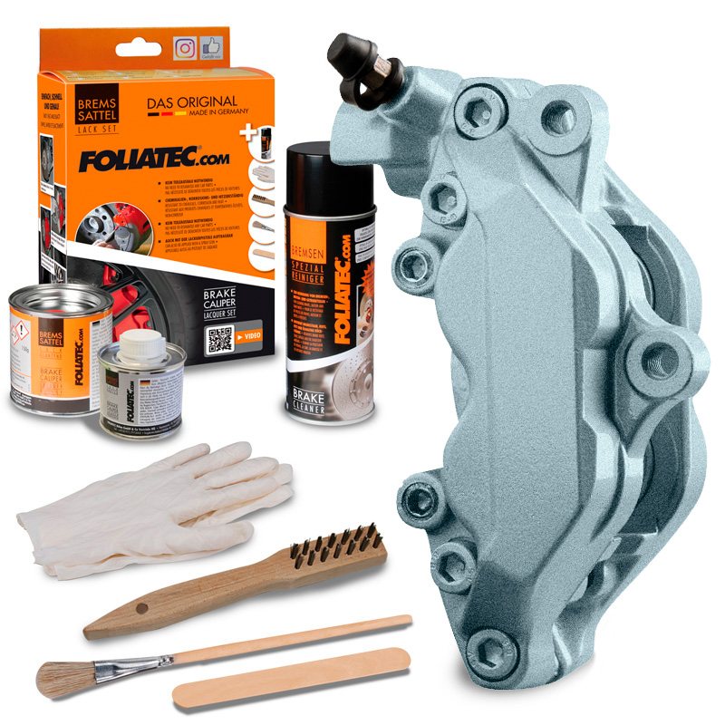 Foliatec Brake Caliper Lacquer Set - Marine Bay Silver Metallic - 3 Components