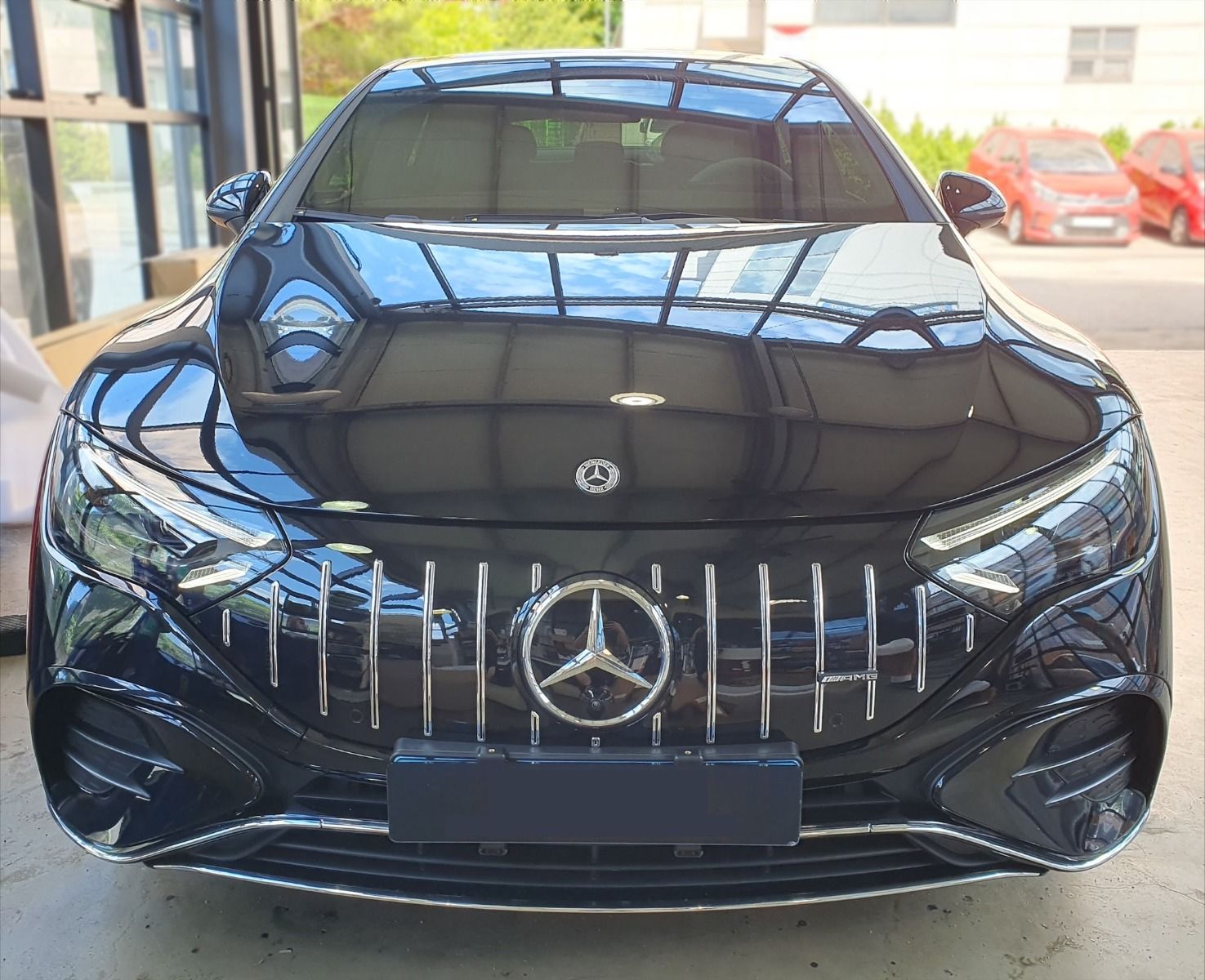 Grill Mercedes EQE V295 AMG Pakket Look AMG Chroom