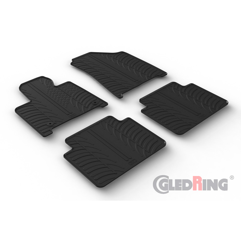 Gledring Rubber car mats set  Hyundai Santa Fé V (MX5) Hybrid/PHEV 2024- (T profile 4-pieces)