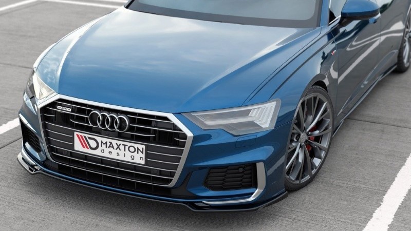Voorspoiler V.1 Audi A6 S-Line / S6 C8 Maxton Glans Zwart