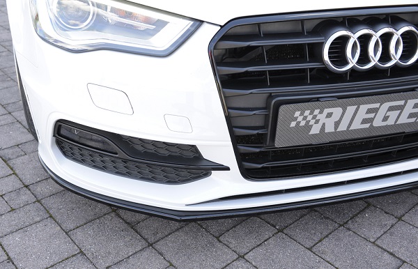 Voorspoiler Audi A3 8V S-line Rieger Zwart Glans
