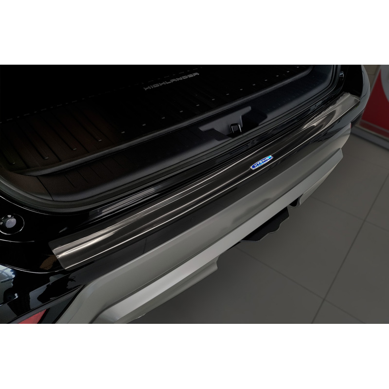 Black Stainless Steel Rear bumper protector  Toyota Highlander (XU70) 2020- 'Hybrid'