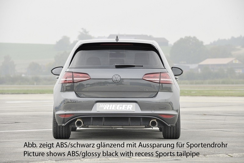 Achterbumper Diffusor Rieger VW Golf GTI VII ABS Mat Zwart