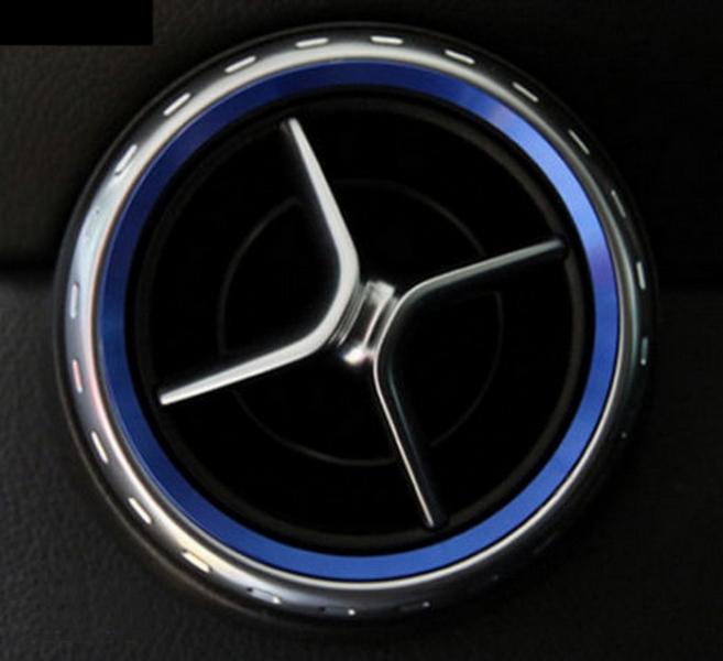 Ventilatie rooster ringen Mercedes A Class W176 B Class W246 CLA Class C117 and GLA Class X156 Blauw