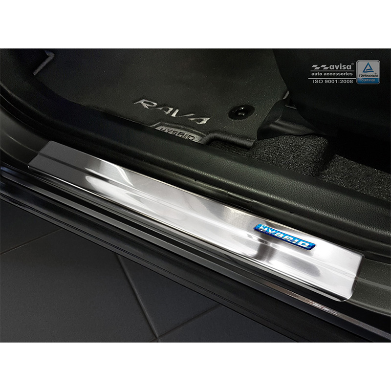 Inox door sill protectors  Toyota C-HR 2016-2019 & FL 2019-2023 & RAV4 IV FL 2016-2018 & Lexus NX 2014-2021 - 'Hybrid' - 4-pieces