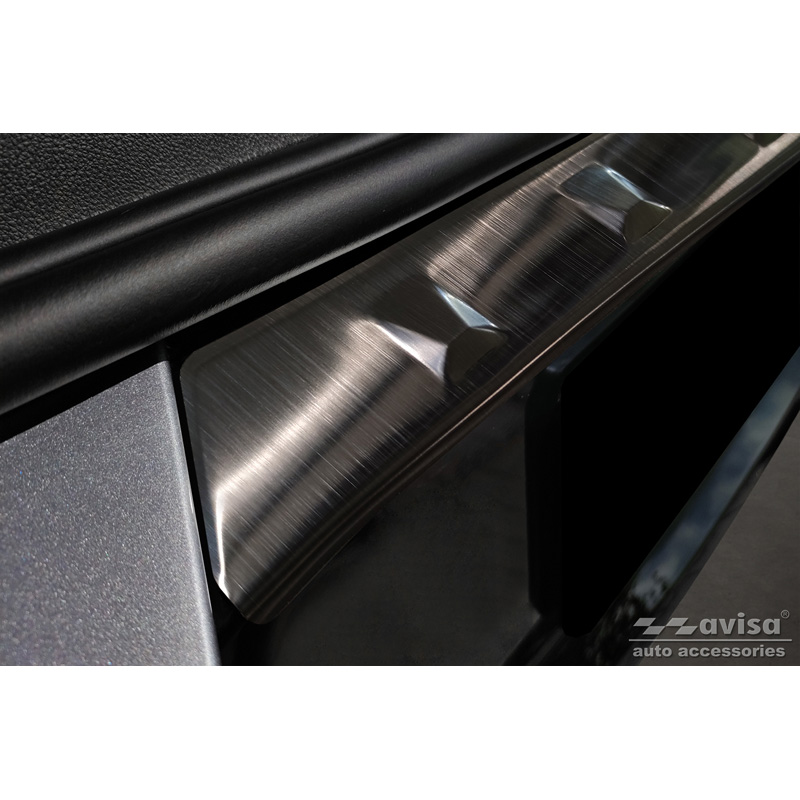 Black Stainless Steel Rear bumper protector  Opel Grandland X Facelift 2021- 'Ribs'