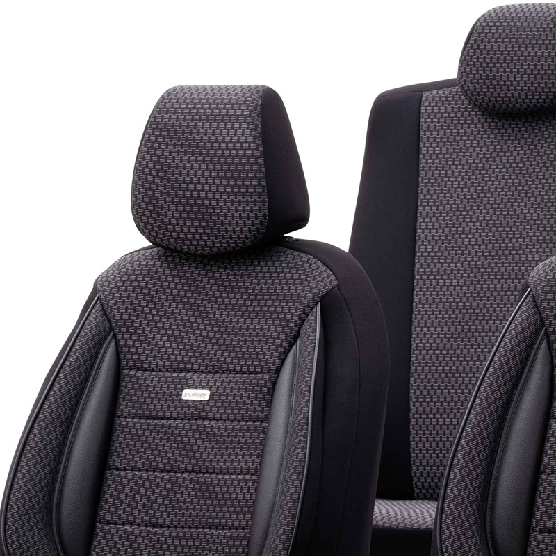 Universal Fabric Seat cover set 'SelectedFit Sports' Black - 11-pieces -  Side-Airbags