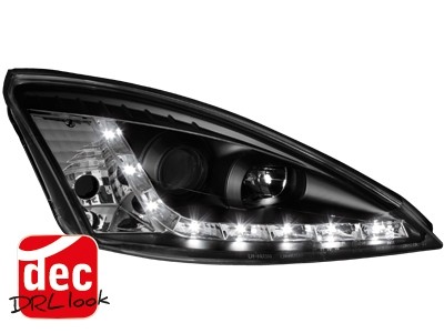 Koplampen Ford Focus 98-01 Devil Eyes DRL look zwart