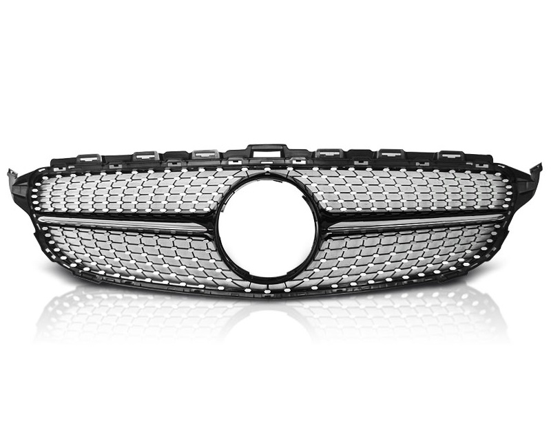 Grill Mercedes W205 13-18 Diamond Zwart/Chroom
