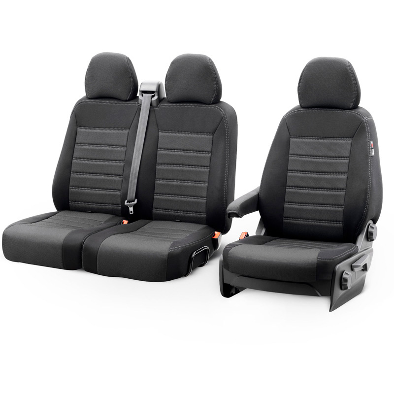 otoM Original Design Textile seat covers 2+1  Renault Master IV 2024- (armrest on driver's seat & split in bottom/backrest bench)