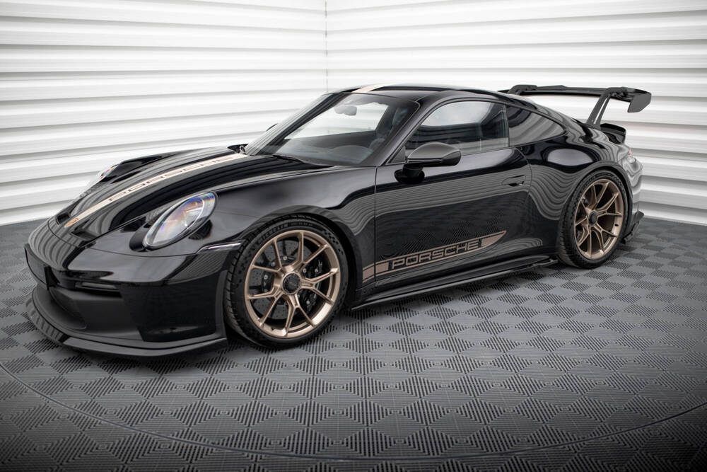 Zijskirts Porsche 911 992 GT3 Maxton Glans Zwart