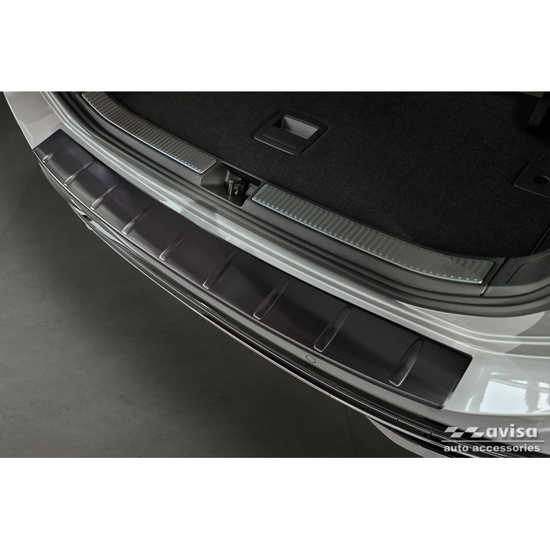 Black Stainless Steel Rear bumper protector  Volkswagen Passat Variant (CJ5) 2023- 'Ribs'