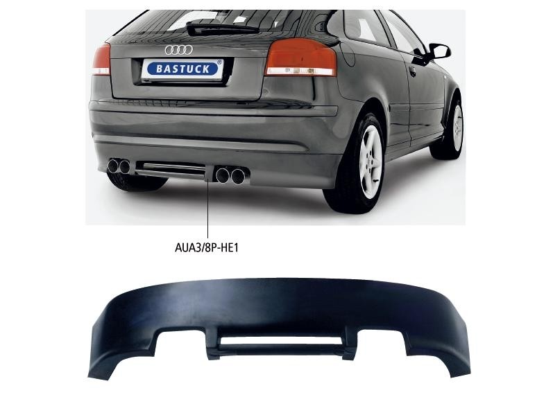 Achterbumper Diffusor Audi A3 8P Bastuck