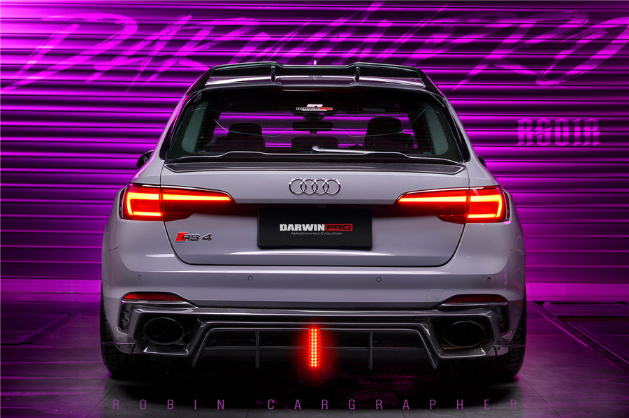 Audi RS4 B9 BKSS Style Rear Diffuser w/ Cap Carbon 2017-2022