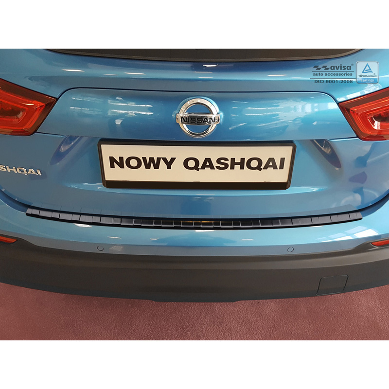 Zwart RVS Achterbumperprotector  Nissan Qashqai II Facelift 2017-2021 'Ribs'