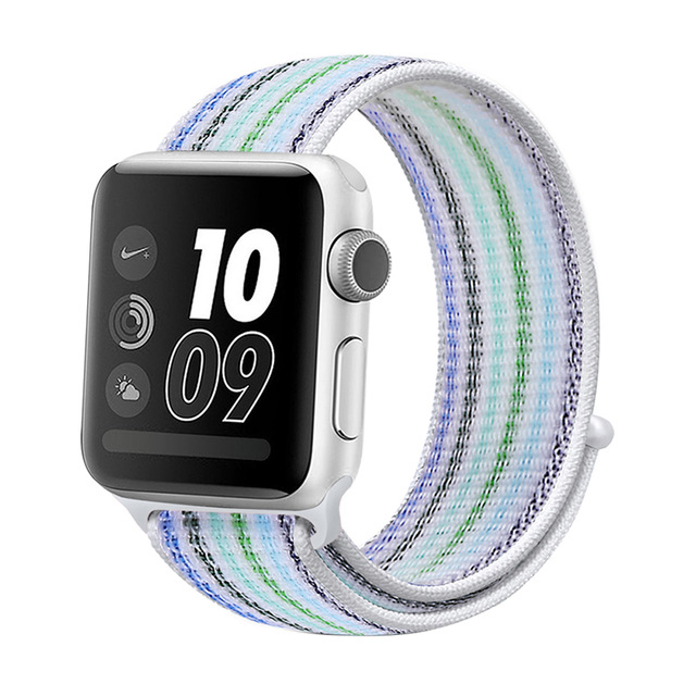 Apple watch nylon loop sport band - Wit trendy
