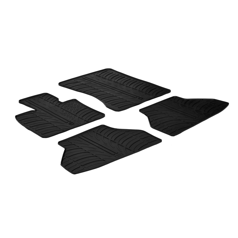 Rubber car mats set  BMW X6 2008-2014 (T profile 4-pieces + mounting clips)
