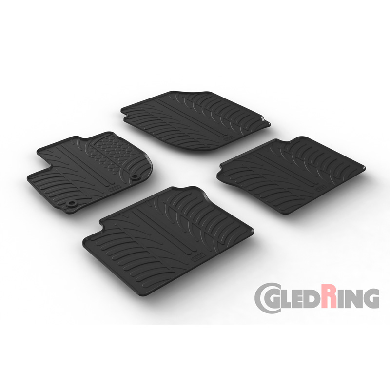 Rubber car mats set  Honda HR-V (RU) 2015-2021 (T profile 4-pieces + mounting clips)