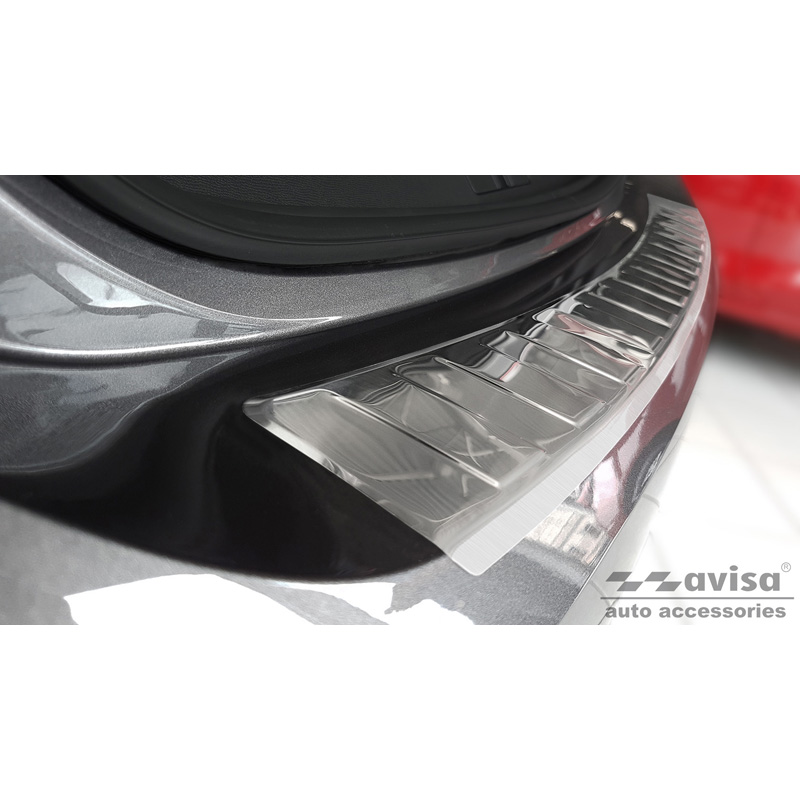 Stainless Steel Rear bumper protector  Opel Corsa F Edition/Elegance HB 5-doors 2019- 'Ribs' (excl. Equipment Ultimate)