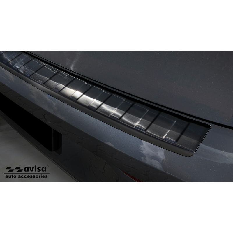 Zwart RVS Achterbumperprotector  Volkswagen Golf VIII HB 5-deurs 2020-2024 & FL 2024- 'Ribs'