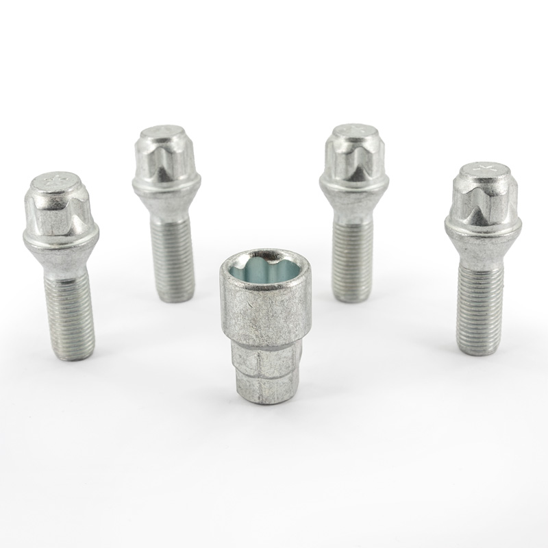 H&R Wheel lock set M14x1.50x31mm Taper - 4 wheel lock bolts incl. adapter