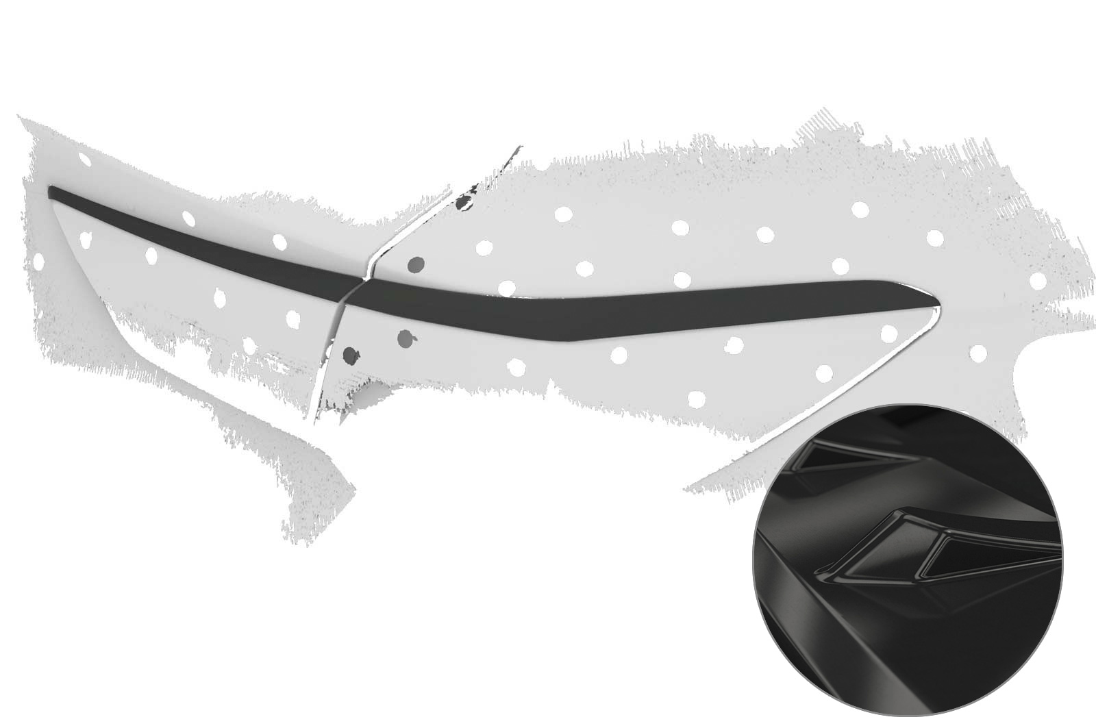 Achterlichtspoiler Opel Grandland X CSR Glans Zwart