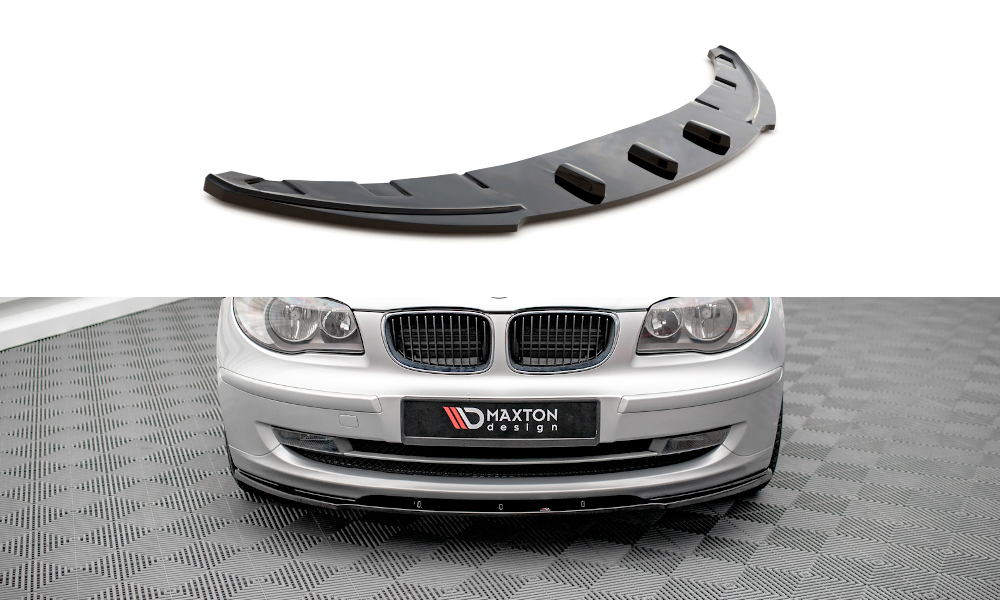 Voorspoiler V.2 BMW 1 Serie E87 FL Maxton Glans Zwart