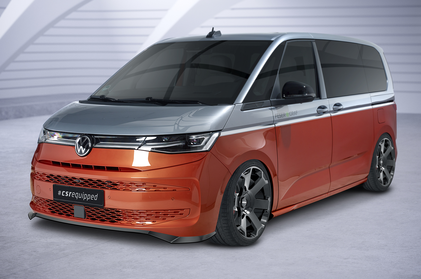 Voorspoiler Volkswagen Transporter T7 CSR Glans Zwart