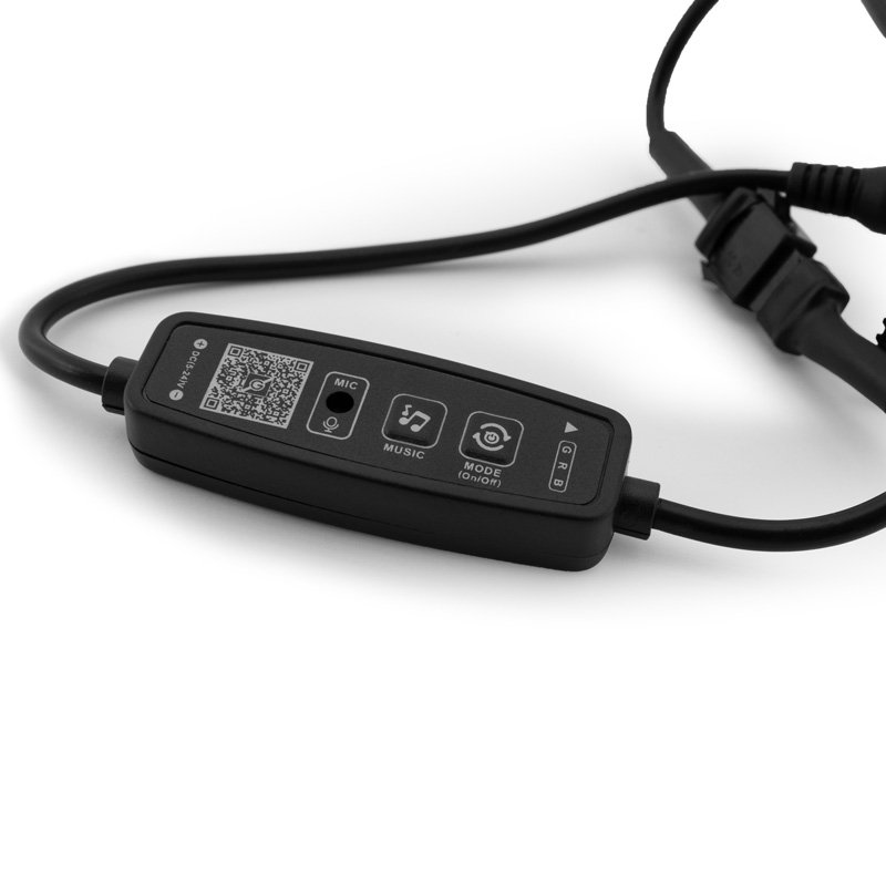 2-Delige Multi-Color LED Interieur Sfeerverlichting met App Bediening & 5-meter Optical Fiber