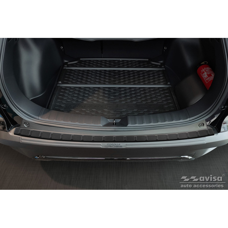 Matt Black Stainless Steel Rear bumper protector  Toyota Corolla Cross 2022- 'Ribs'