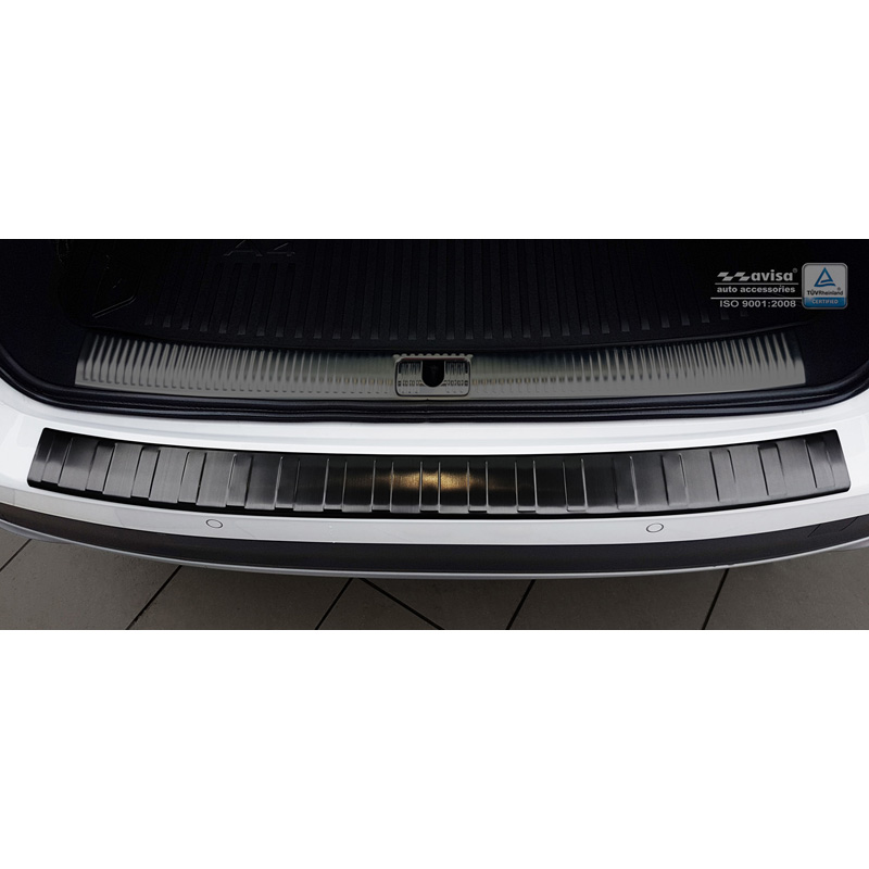 Black Stainless Steel Rear bumper protector  Audi A4 B9 Allroad 2016-2019 & FL 2019- 'Ribs'
