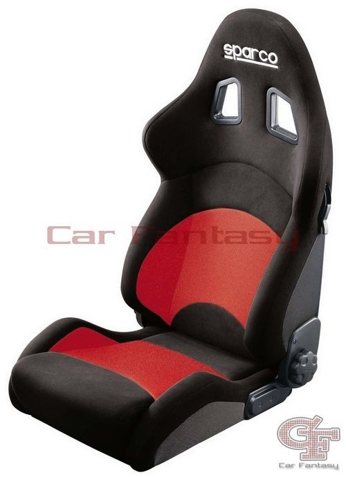 Sportstoel Sparco "Monza" Stof Zwart/Rood