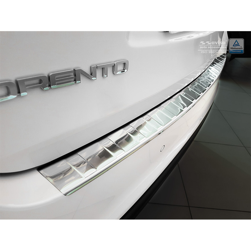 Stainless Steel Rear Bumper protector  Kia Sorento III Facelift 2017-2020 'Ribs'