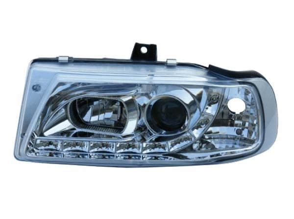 Koplampen Seat Ibiza 6K LED Devil Eyes DRL look chroom