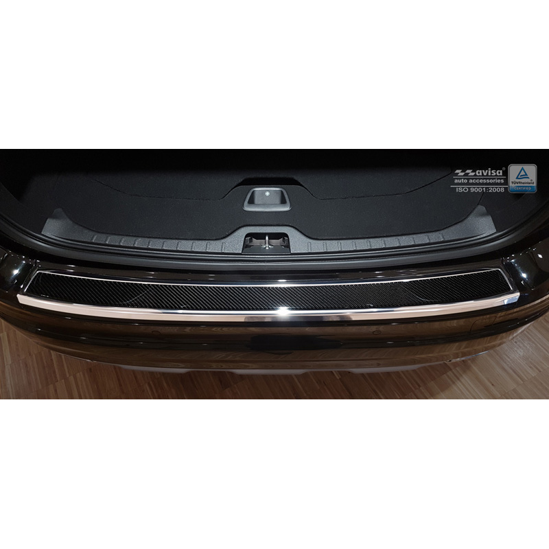 Stainless Steel Rear bumper protector 'Deluxe'  Volvo XC60 2013-2016 Chrome/Black Carbon