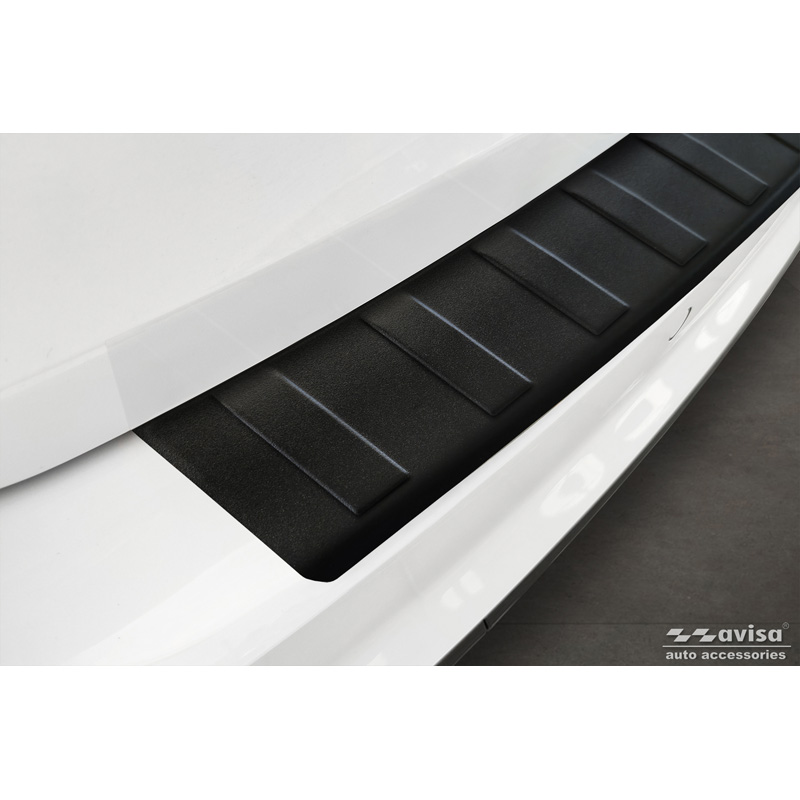 Matt Black Stainless Steel Rear bumper protector  Audi A4 Avant S-Line 2015-2019 & Facelift 2019- 'Ribs'