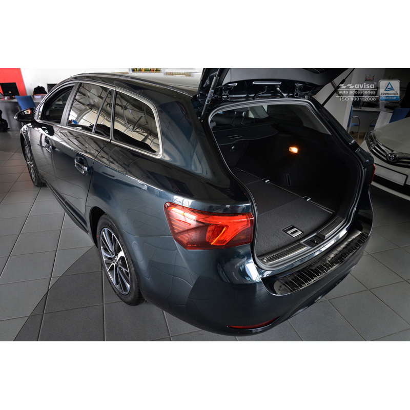Black Stainless Steel Rear bumper protector  Toyota Avensis III Facelift 2015- 'Ribs'