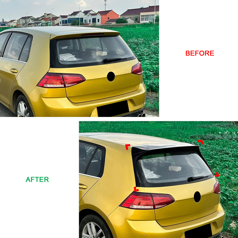 Dakspoiler  Volkswagen Golf VII (7&7.5) HB 2012-2019 3-delig (ABS Glanzend zwart)