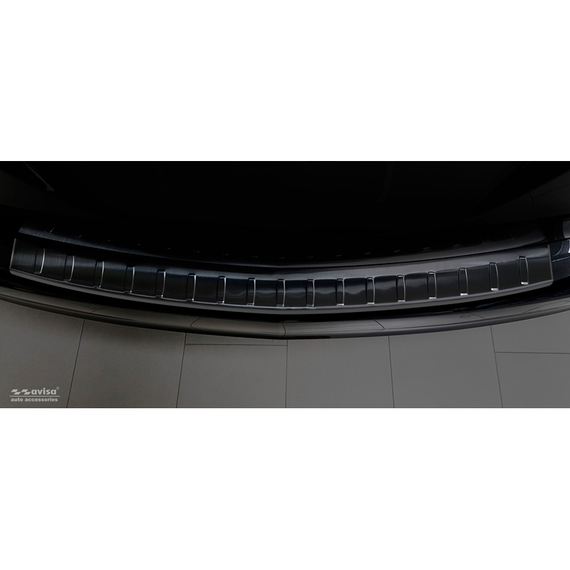 Black Stainless Steel Rear bumper protector  Opel Zafira C Tourer 2012-2016 & Facelift 2016- 'Ribs'