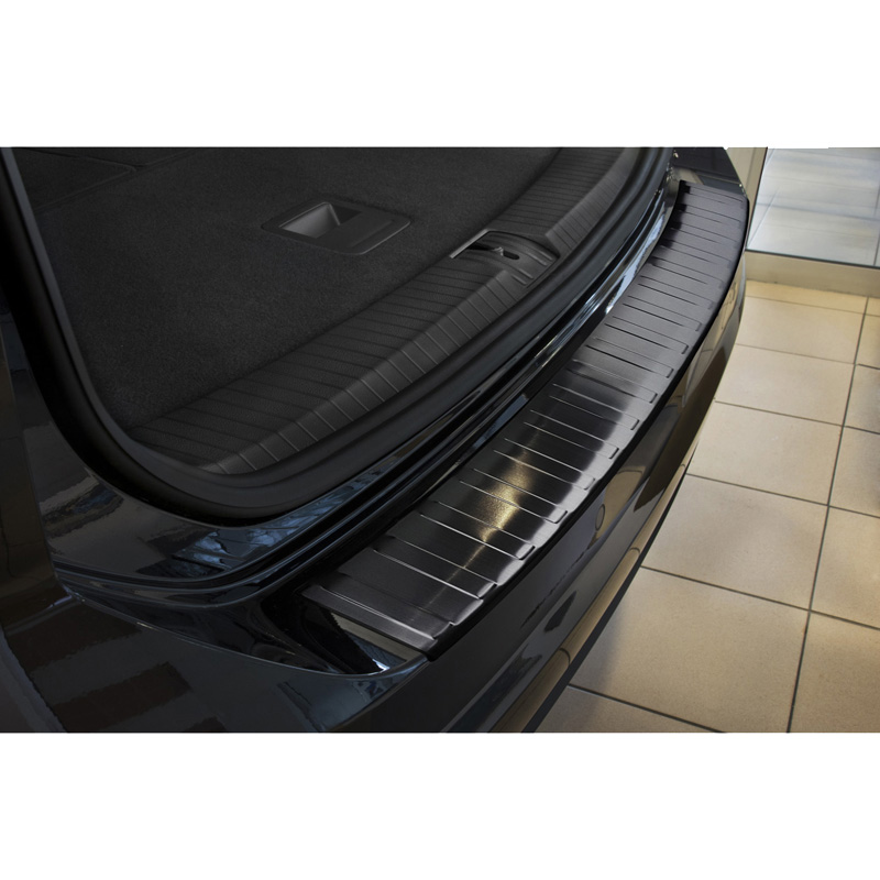 Black Stainless Steel Rear bumper protector  Volkswagen Touran III 2015- incl. R-Line 'Ribs'