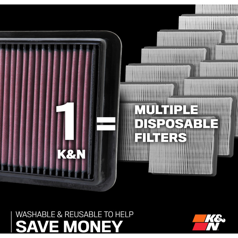 K&N vervangingsfilter  Stellantis 1.2 Hybrid (Alfa Romeo, Citroën, DS, Fiat, Jeep, Opel, Peugeot) (33-3192)