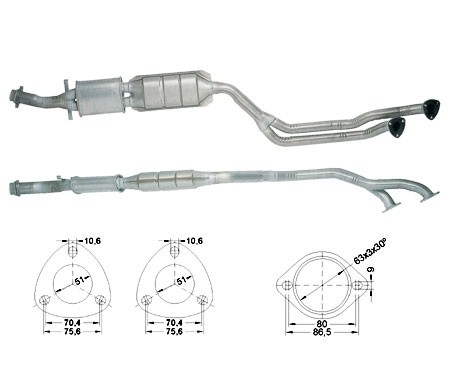BMW 323i 2.5i 24V 2494 cc 125 Kw / 170 cv M52 E36 Magnaflow CAT
