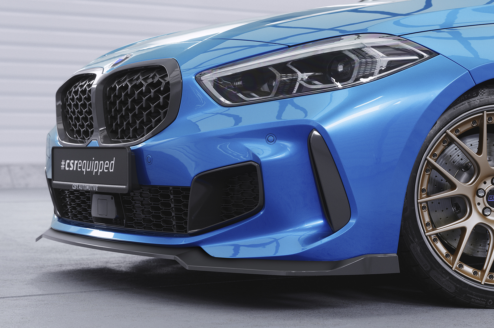 Voorspoiler BMW 1 Serie F40 M Pakket CSR Glans Zwart