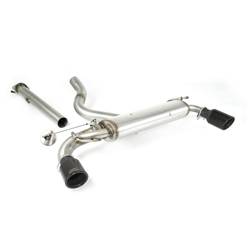 Double stainless steel sport exhaust with black tips  Toyota GR Yaris 2020- 192kW 2x 100mm RS