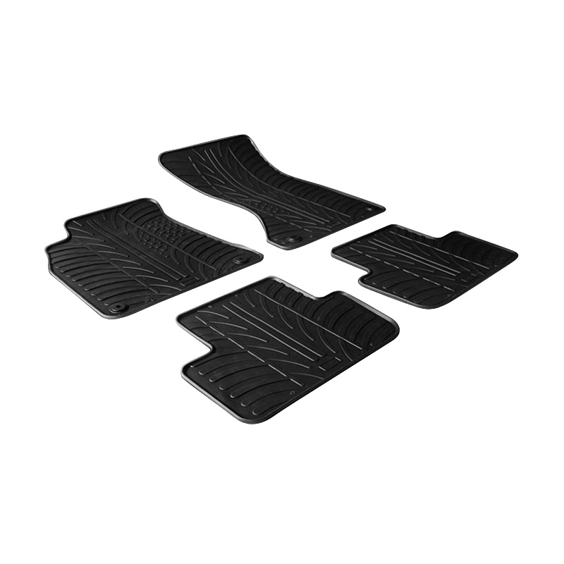 Rubber car mats set  Audi A4 2008-2015 & A5 Sportback 2008-2016 (T profile 4-pieces + mounting clips)