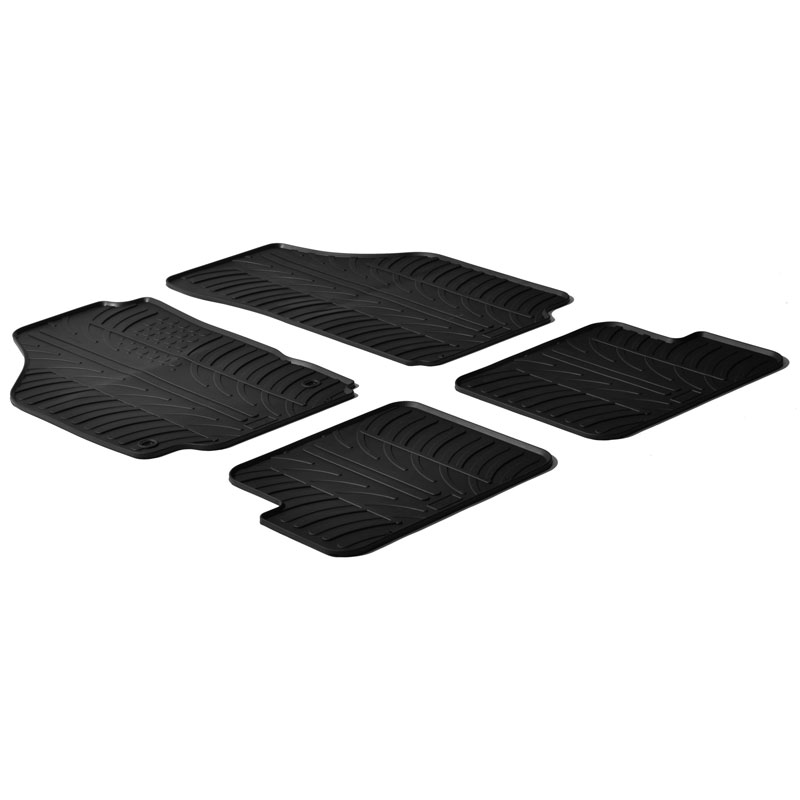 Rubber car mats set  Lancia Ypsilon 2003-2011 (T profile 4-pieces + mounting clips)